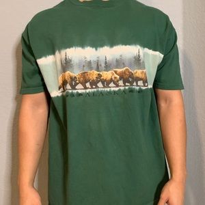Vintage forest green bear tee